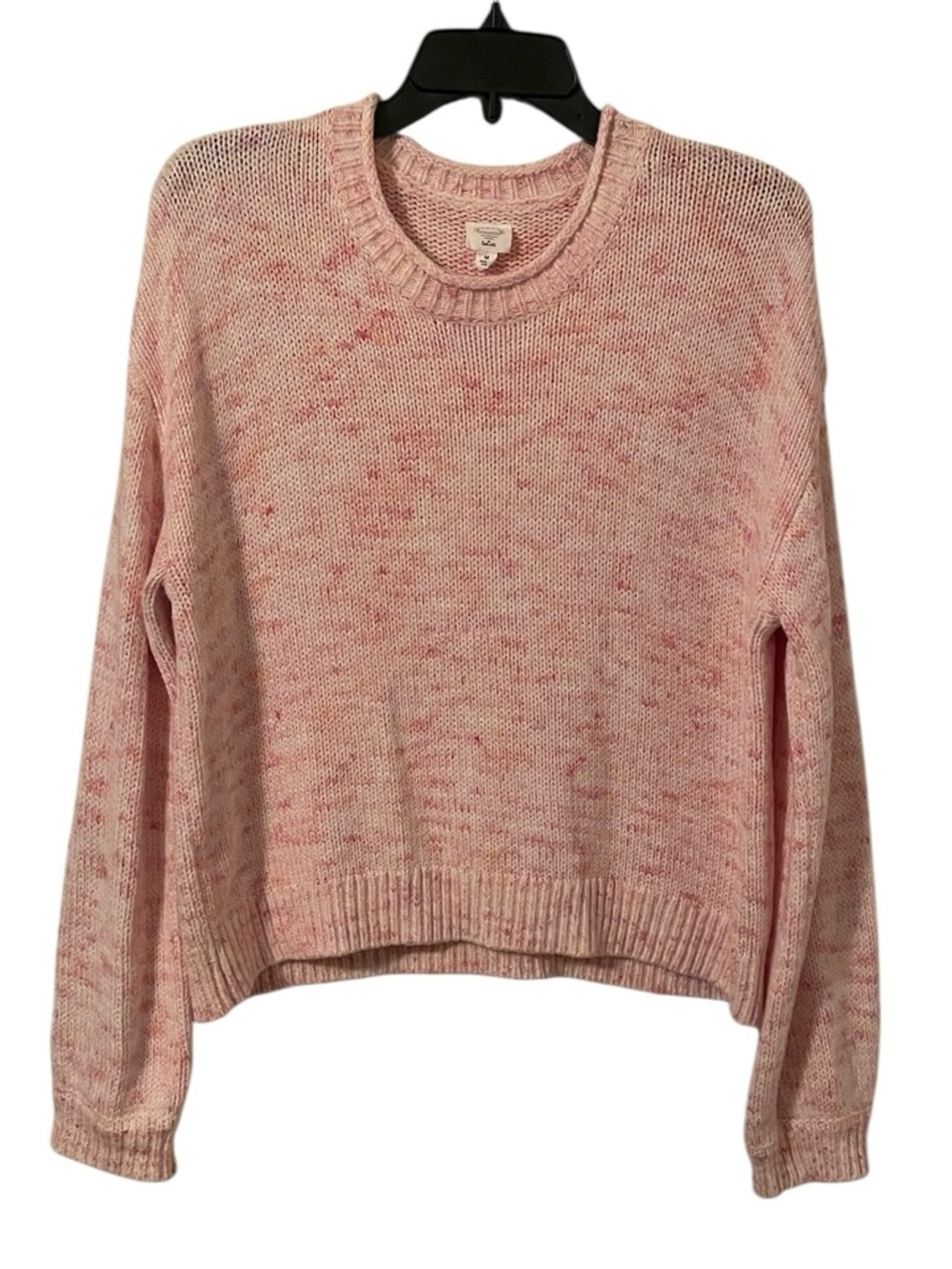 Sundown by Splendid Women's Pink‎ Cream Lined Crewneck Pullover Sweater Size M
